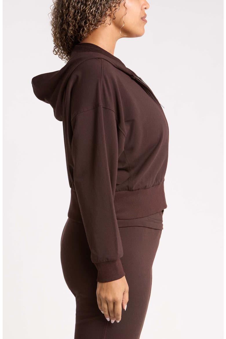 Weekend Stretch Cotton Blend French Terry Hoodie, Alternate, color, BROWN MOLE'