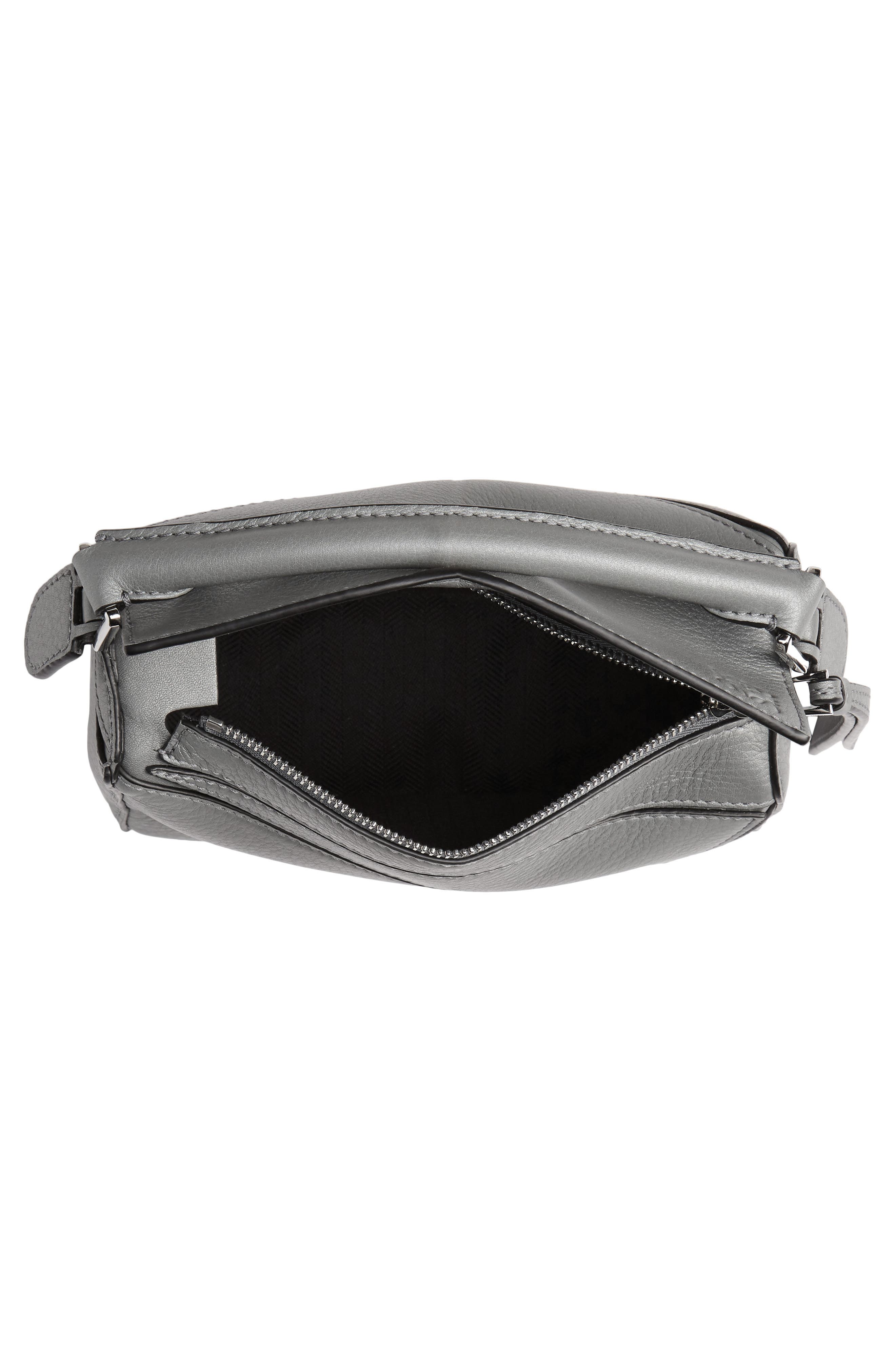 Mini Puzzle Leather Bag, Alternate, color, GUNMETAL