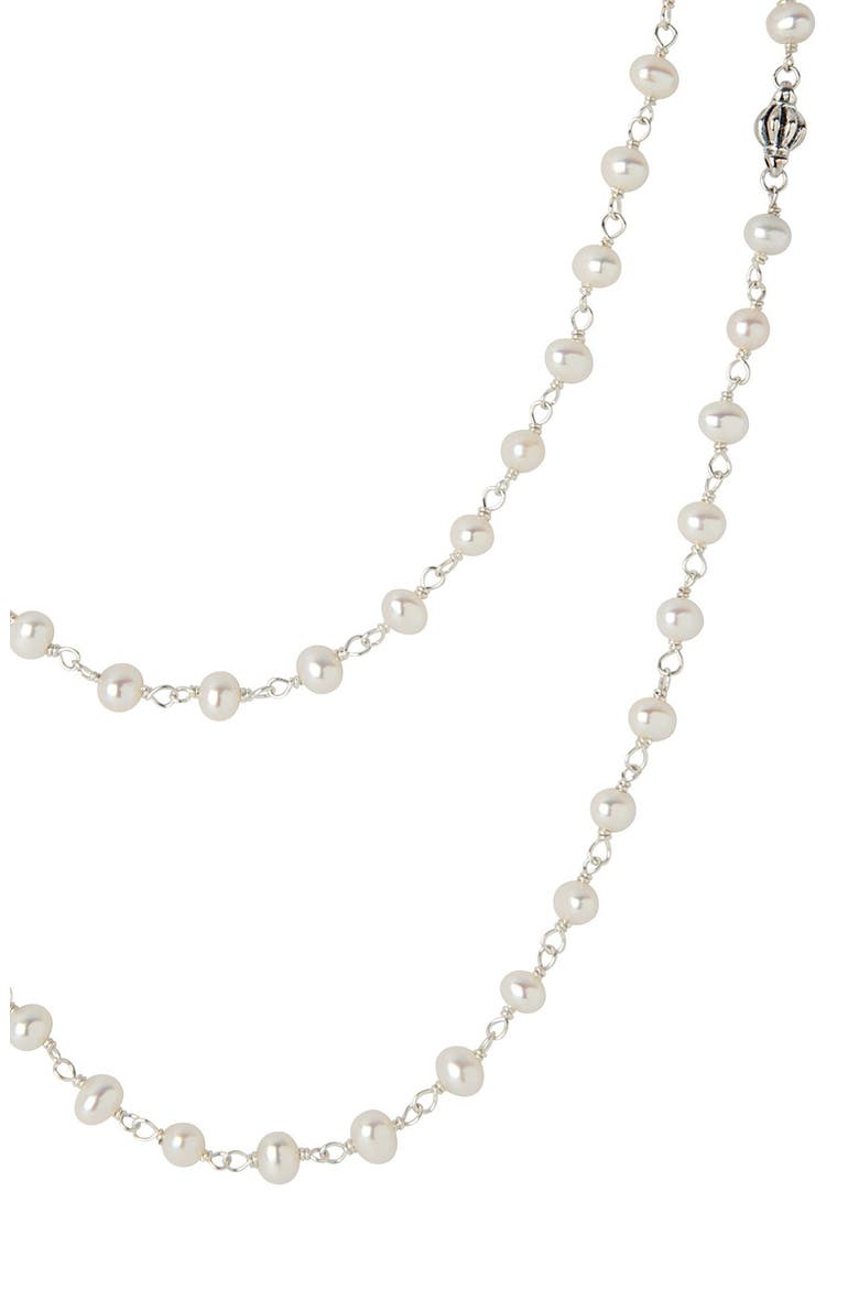 Luna Long Freshwater Pearl Necklace, Alternate, color, SILVER/ PEARL