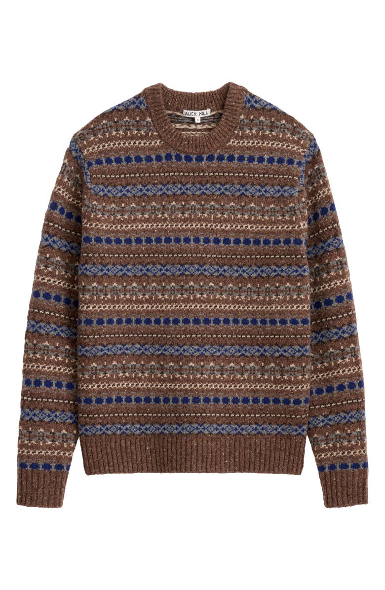 Alex Mill Fair Isle Donegal Crewneck Sweater, Alternate, color, 