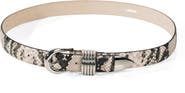 Déhanche Hollyhock Snake Print Leather Belt