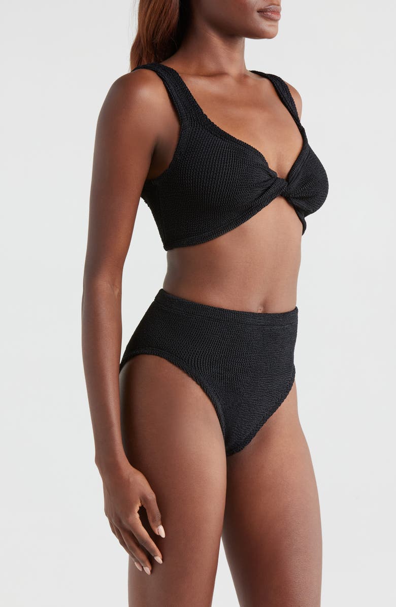 Hunza G Jamie Twist Two-Piece Swimsuit, Alternate, color, Black