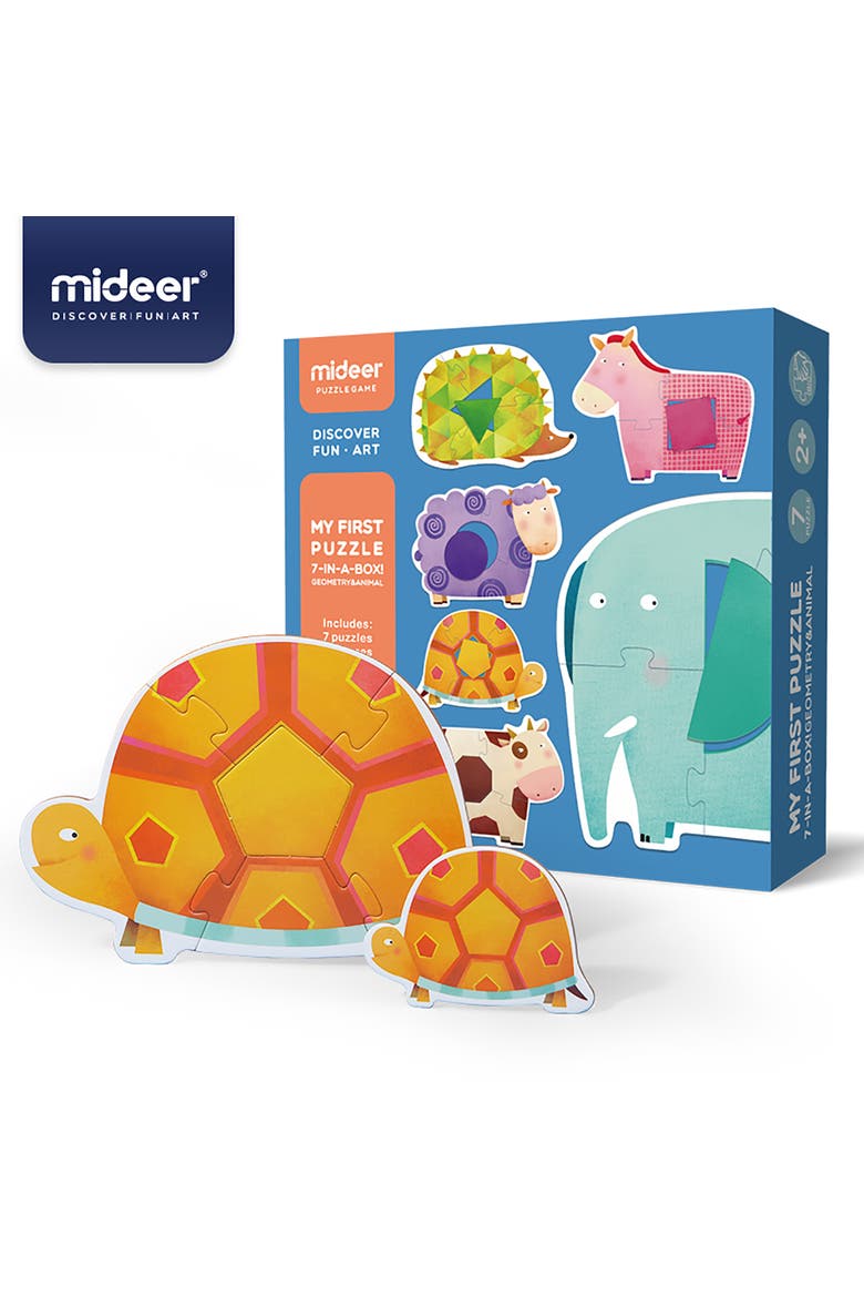 My First Animal Puzzle with 7 Illustrated Animals Preschool Learning 32 Piece Jigsaw Floor Puzzle, Main, color, Multicolored