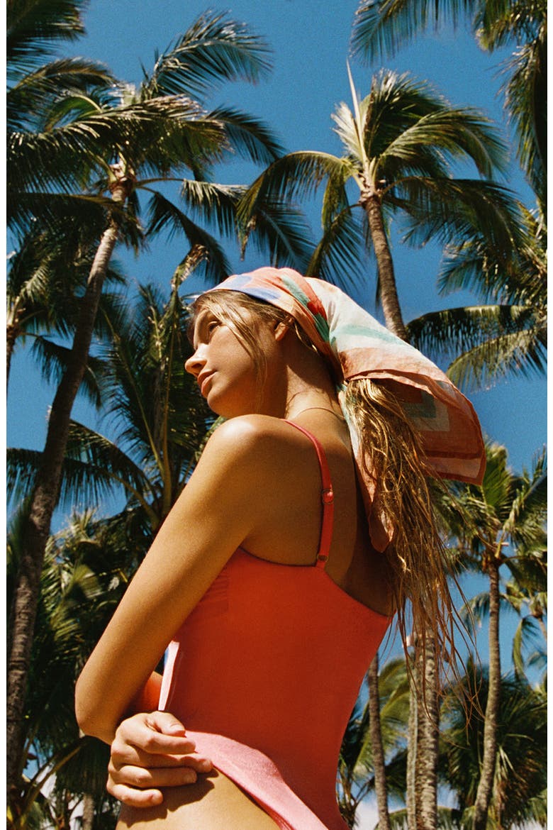 Jenna One-Piece Swimsuit, Alternate, color, CORAL
