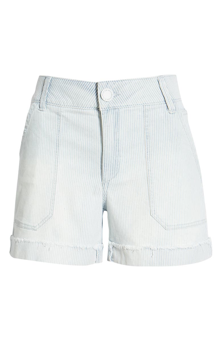 Wit & Wisdom 'Ab'Solution Stripe High Waist Raw Hem Denim Shorts, Alternate, color,