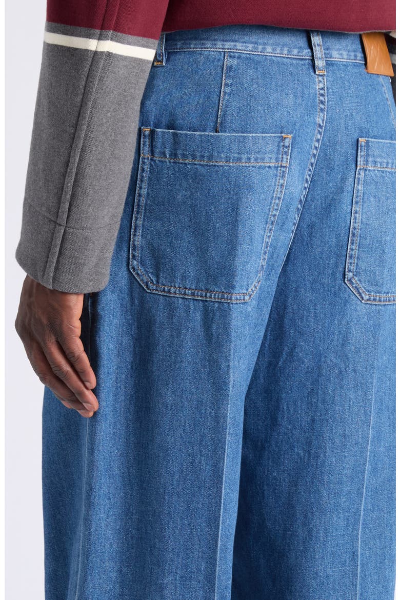 Atlantic Blue Straight Leg Cotton Denim Jeans, Alternate, color, 4300 MID BLUE