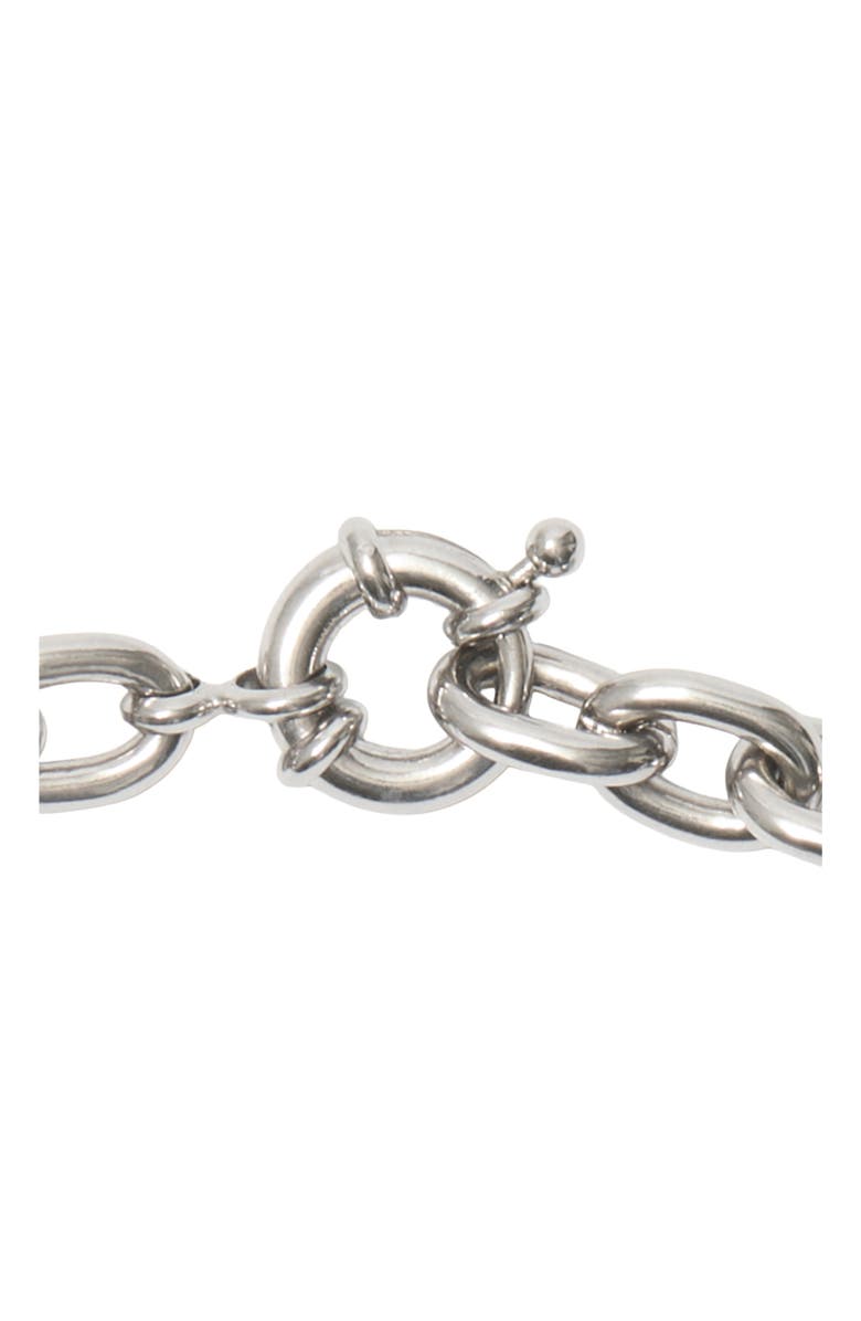 Burberry Charm Chain Necklace, Alternate, color, Silver