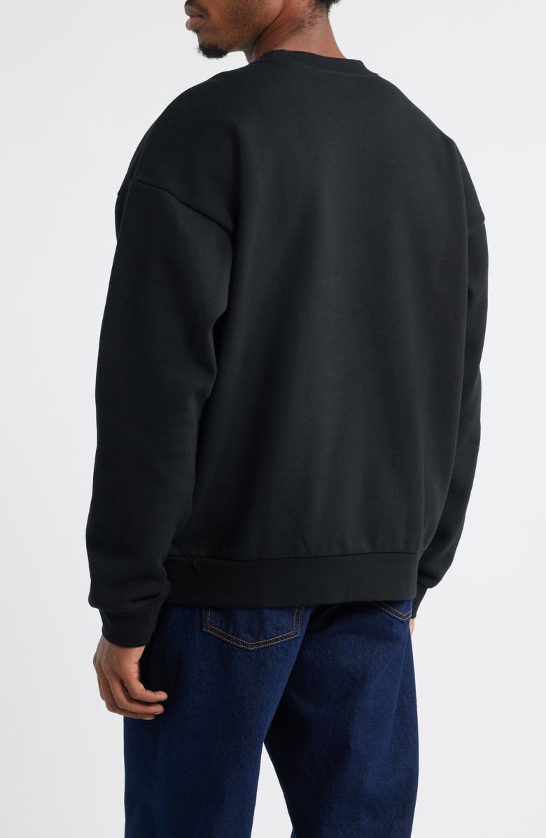 Obey Studios Stamp Heavyweight Crewneck Sweatshirt, Alternate, color, Black