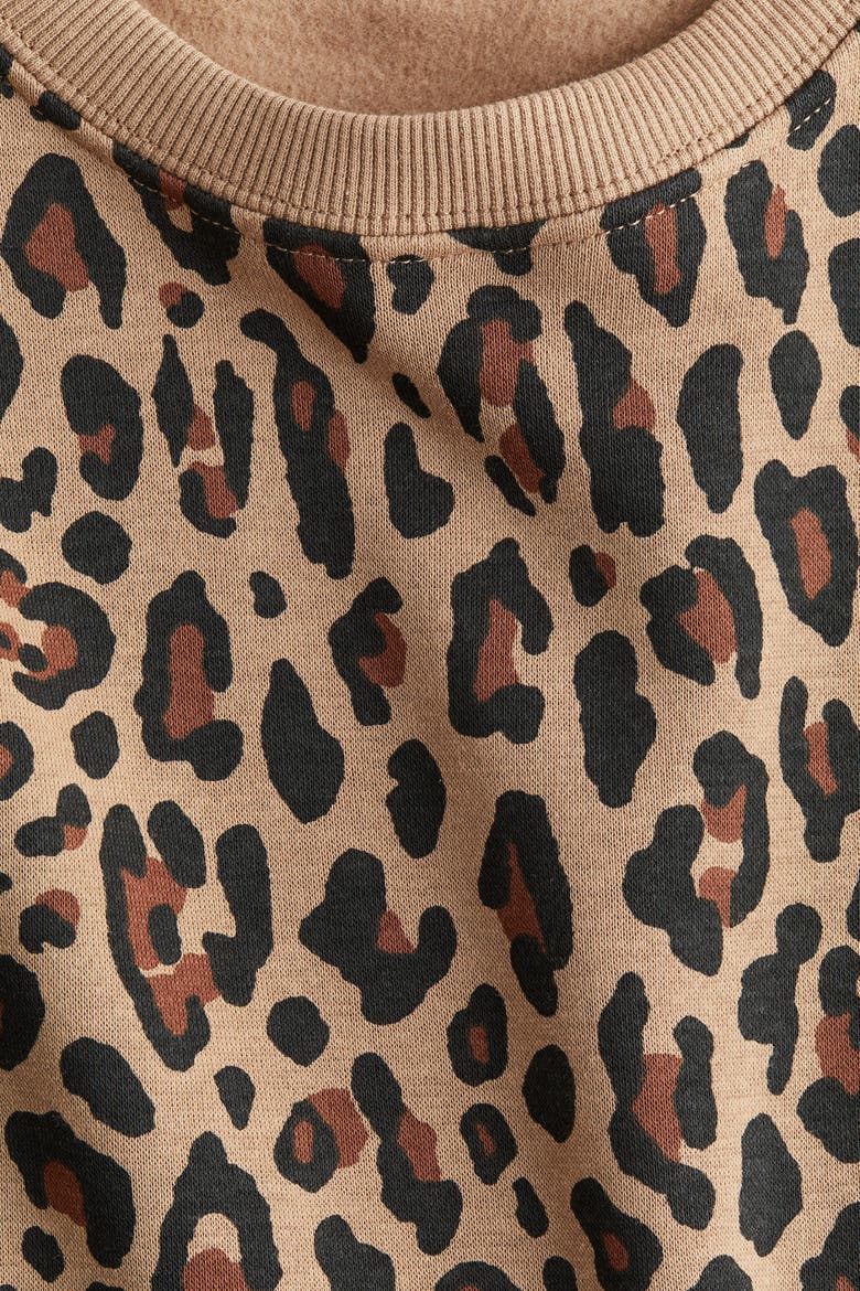 Sweatshirt Dress, Alternate, color, Beige/leopard print
