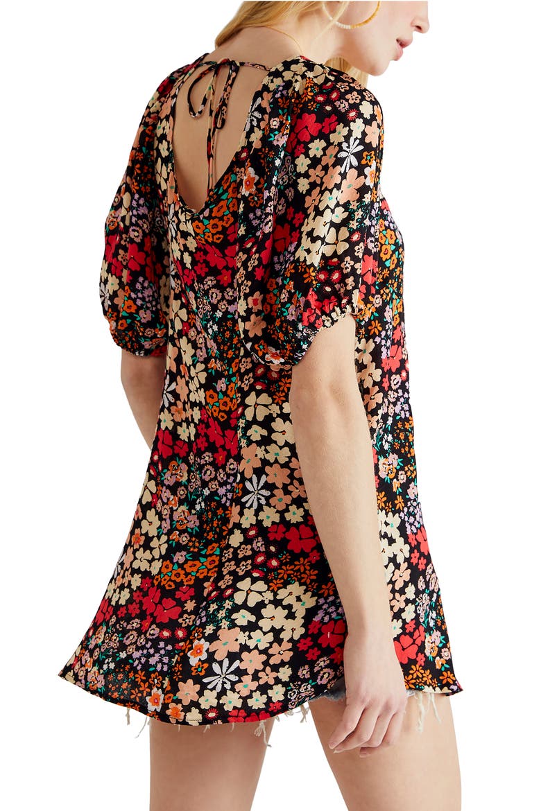 Callie Floral Print Scoop Neck Tunic Top, Alternate, color, BLACK COMBO