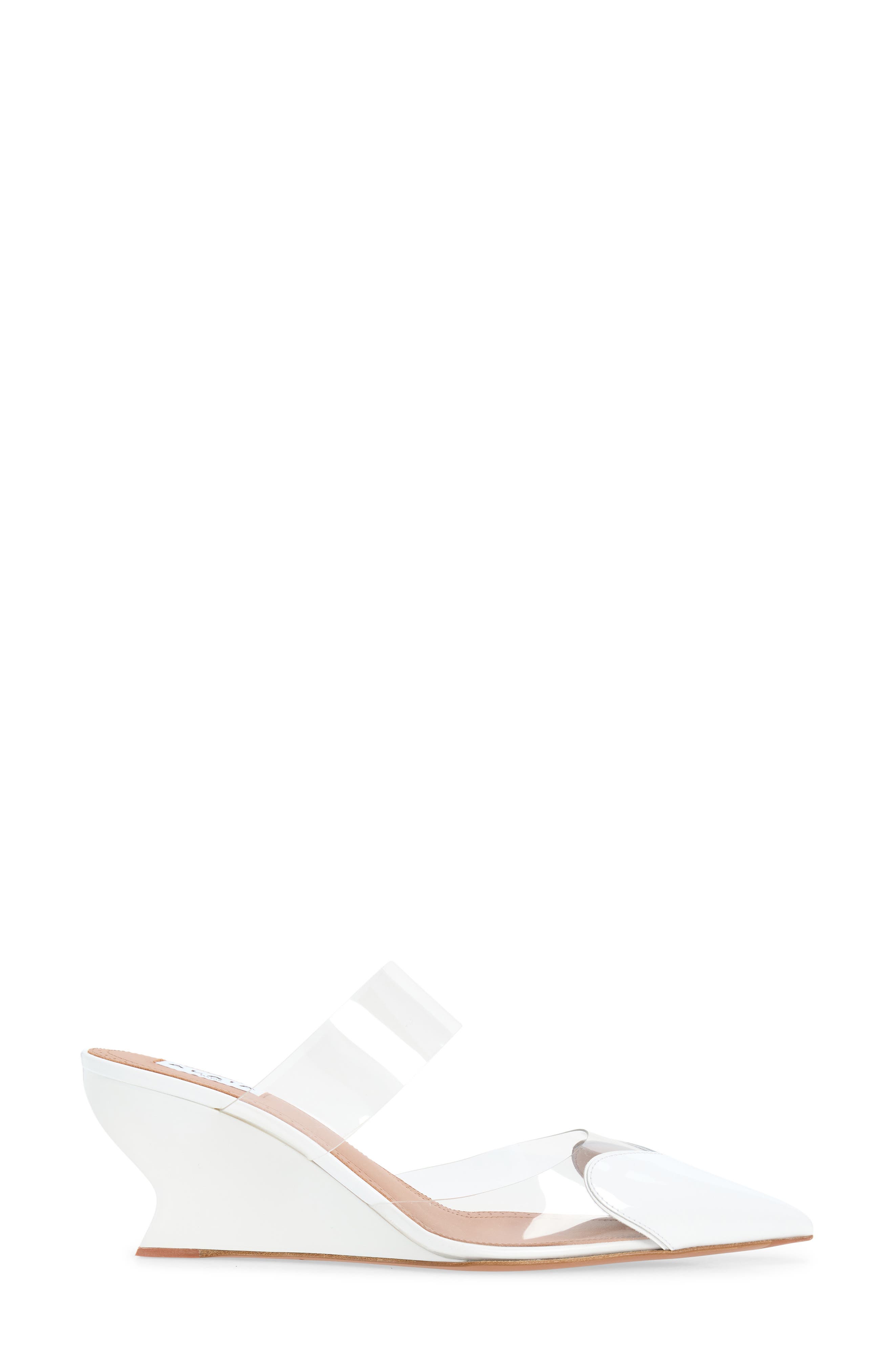 Pointed Toe Wedge Mule, Alternate, color, BLANC OPTIQUE
