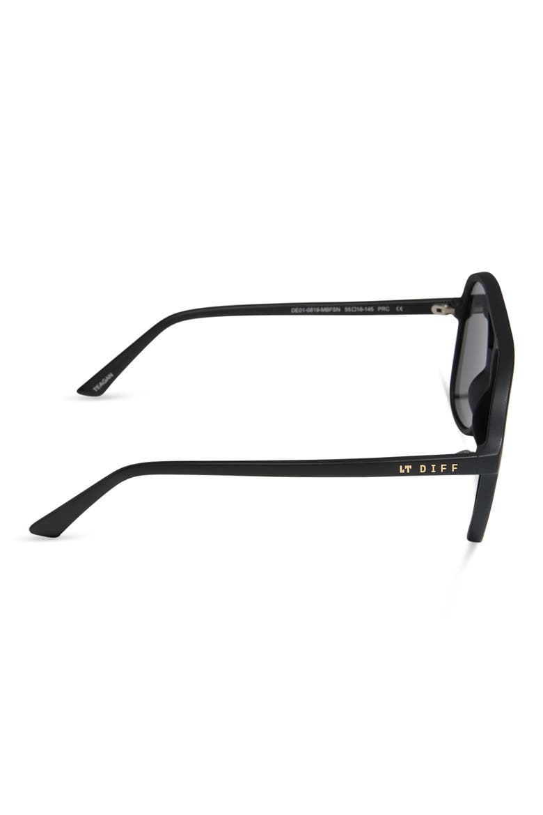 Tegan 55mm Aviator Sunglasses, Alternate, color, MATTE BLACK