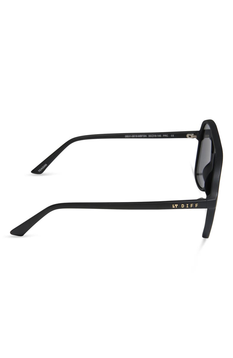 DIFF Tegan 55mm Aviator Sunglasses, Alternate, color, Matte Black