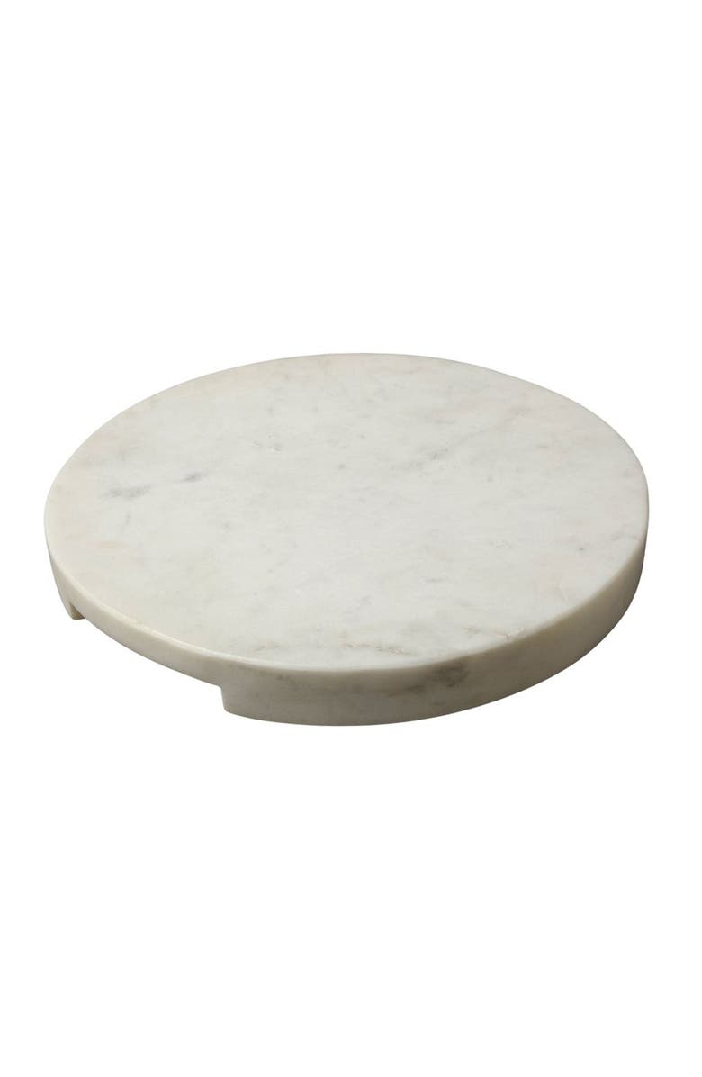 Be Home White Marble Thick Round Board with Handle Grooves, Main, color, White