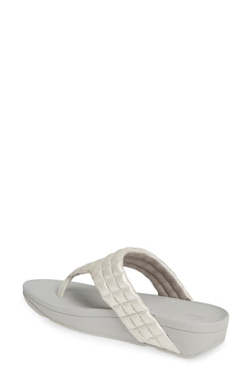 Fitflop Lulu Padded Shimmy Suede Flip Flop In Silver Suede
