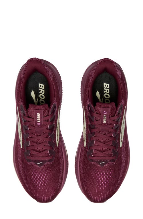 Brooks Ghost 17 Running Shoe In Burgundy