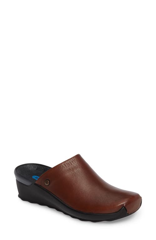 Wolky Go Wedge Clog in Cognac Leather 