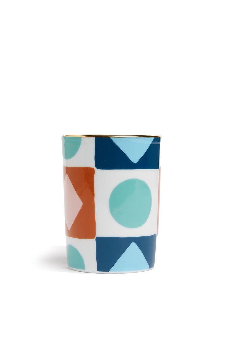La DoubleJ Decorative Cup Diamond Dots Turquoise, Main, color,