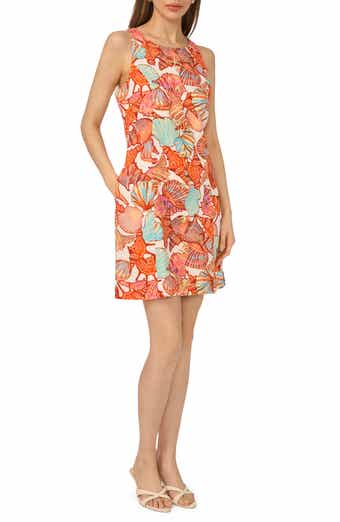 Shell Button Front A-Line Dress