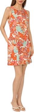 Halogen® Shell Button Front A-Line Dress