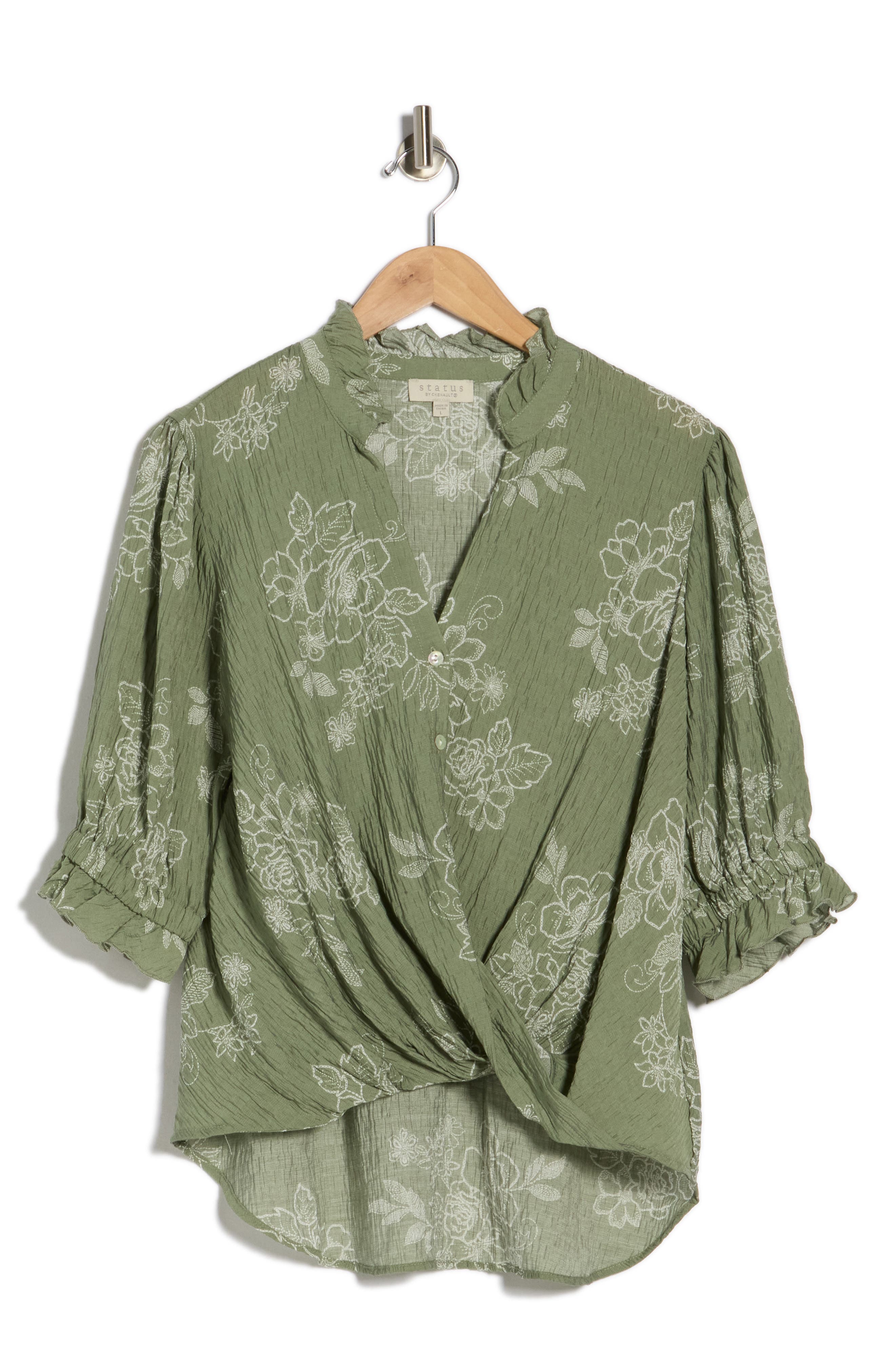 CHENAULT Ruffle Neck Top