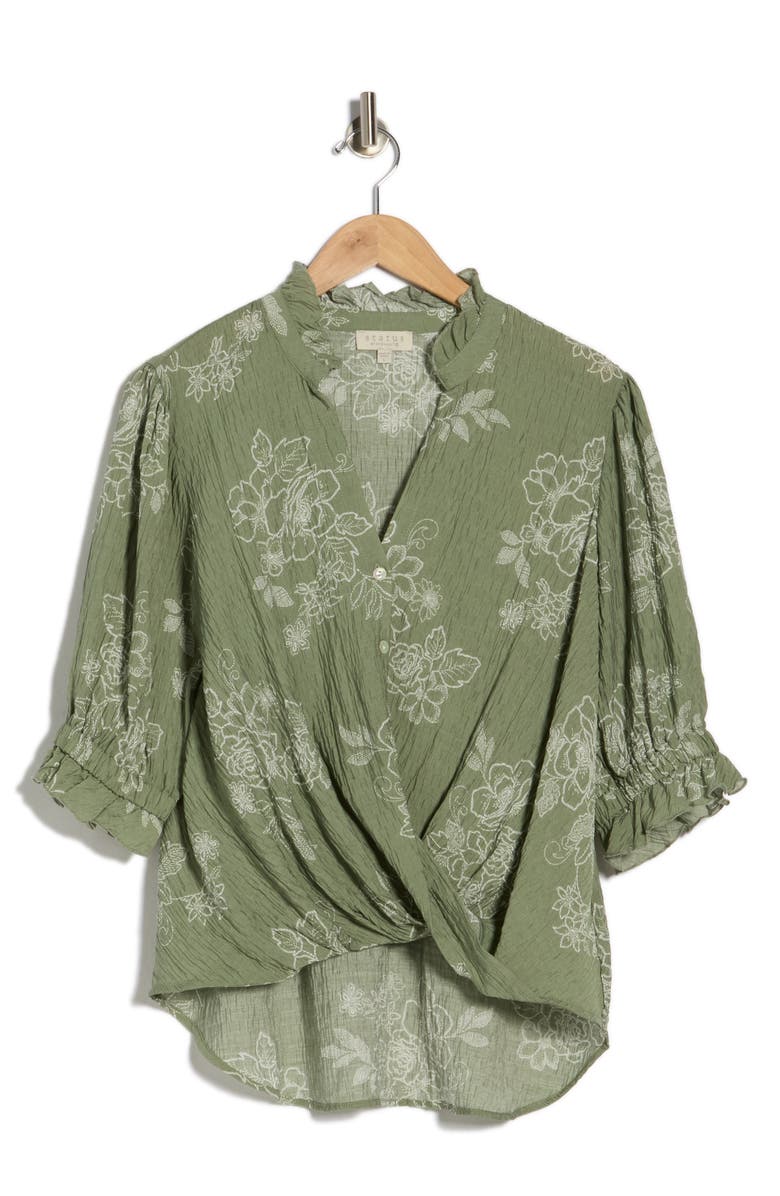 CHENAULT Ruffle Neck Top, Main, color, Sage