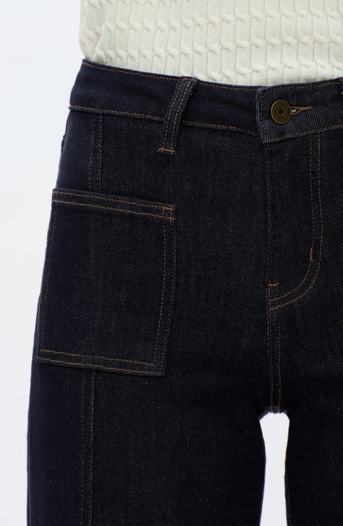 Bayeas Katia Patch Pocket Wide Leg Jeans In Blue