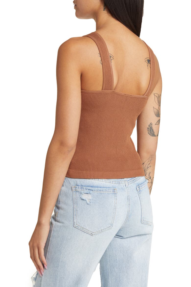 Seamless Rib Tank, Alternate, color, BROWN KONA
