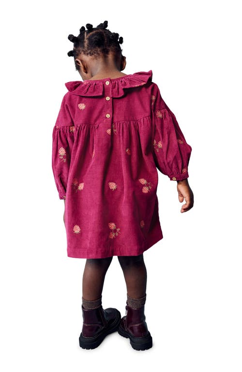 NEXT NEXT KIDS' FRUIT EMBROIDERED COTTON CORDUROY DRESS