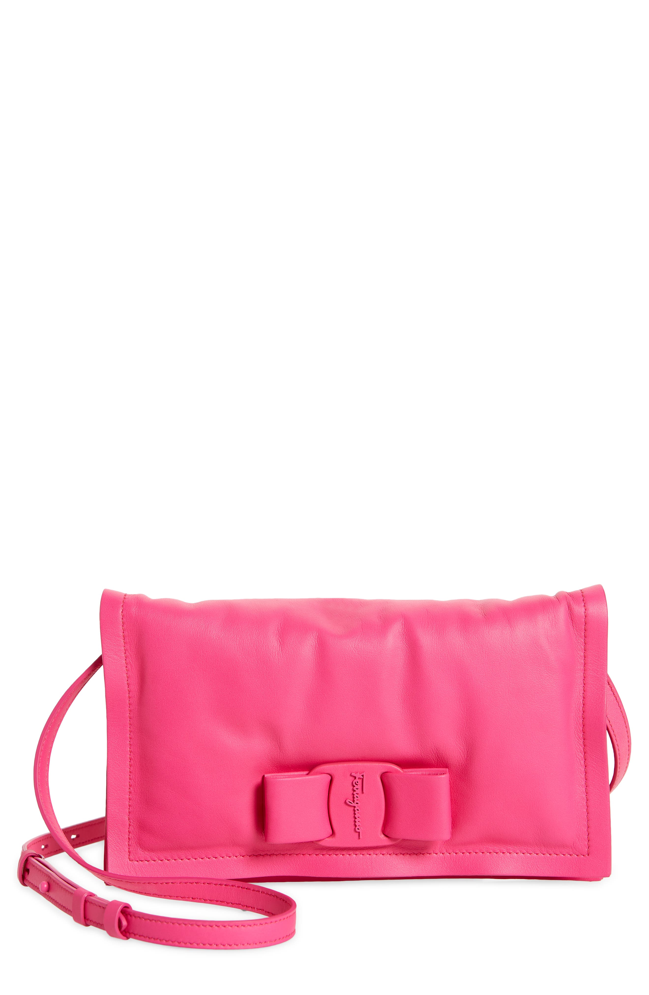 FERRAGAMO Salvatore Ferragamo Mini Viva Bow Puffy Leather Shoulder Bag, Main, color, 