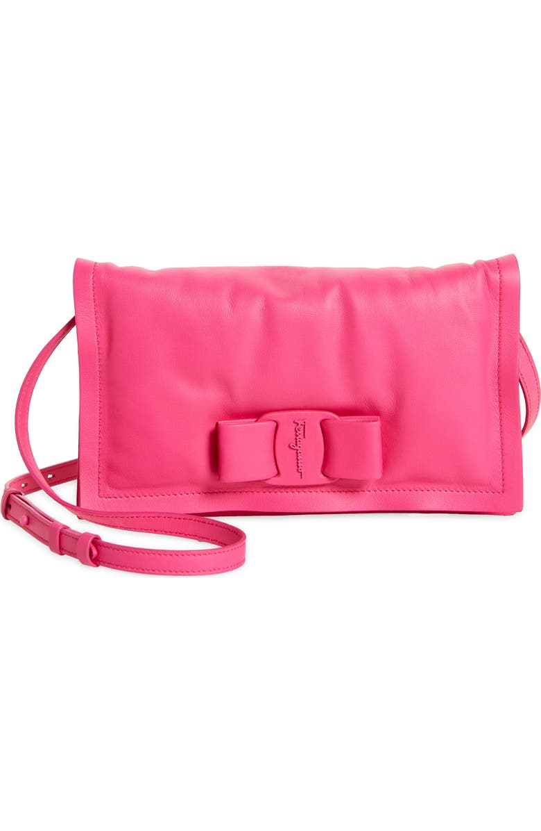 FERRAGAMO Salvatore Ferragamo Mini Viva Bow Puffy Leather Shoulder Bag, Main, color,