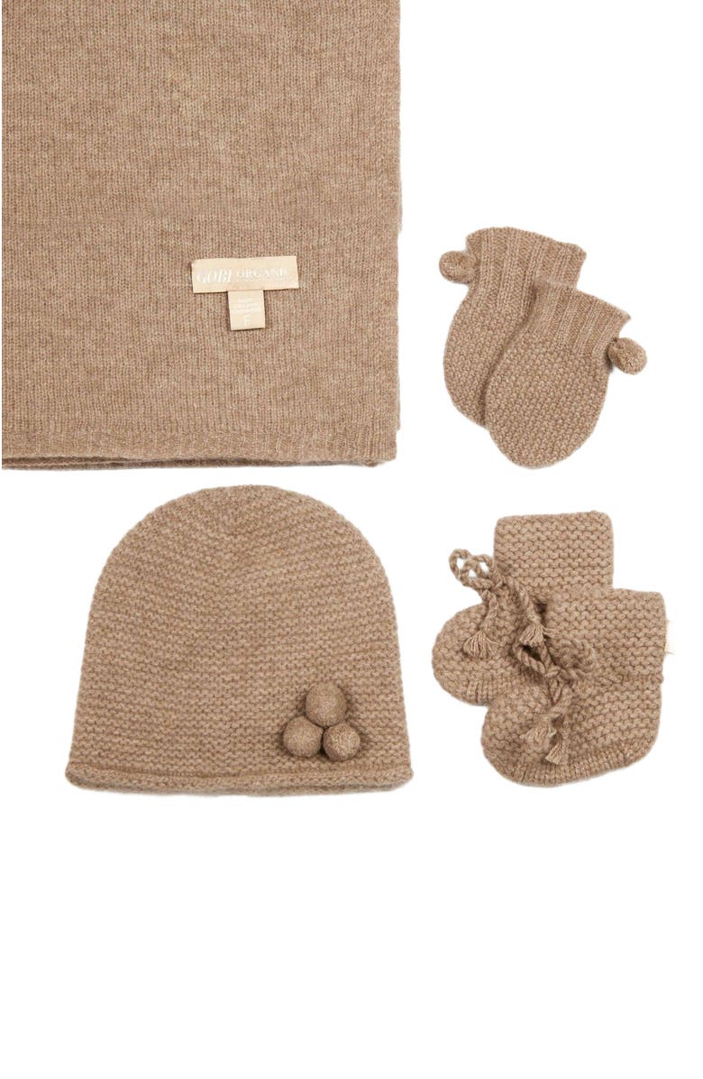 GOBI Mongolian Cashmere Baby Cashmere Set, Alternate, color, Taupe