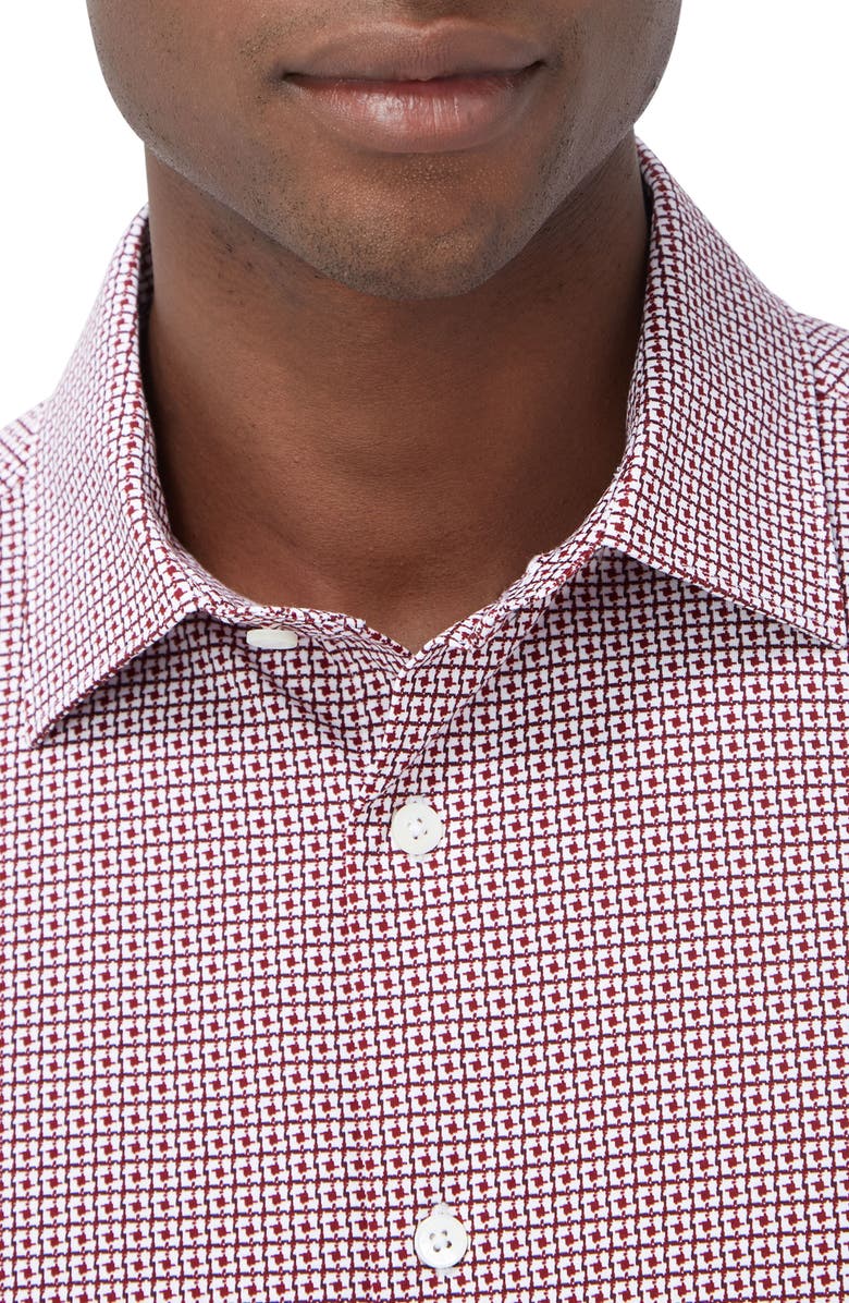 Bugatchi OoohCotton<sup>®</sup> Button-Up Shirt, Alternate, color, Cabernet