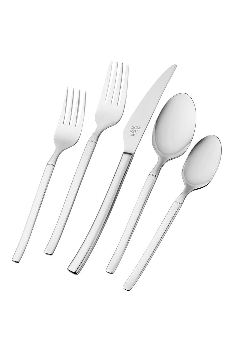 Opus Satin Finish 45-Piece Flatware Set, Main, color, STAINLESS STEEL