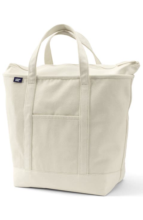 Zip Top Canvas Tote Bag