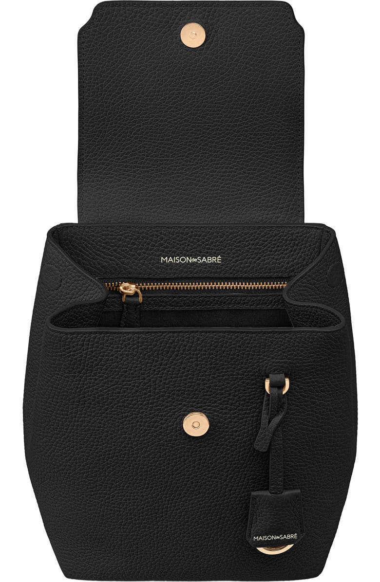 MAISON de SABRÉ Mini Soft Leather Backpack, Alternate, color, Black Caviar