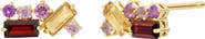 Bony Levy 14K Gold Amethyst, Garnet & Citrine Cluster Stud Earrings