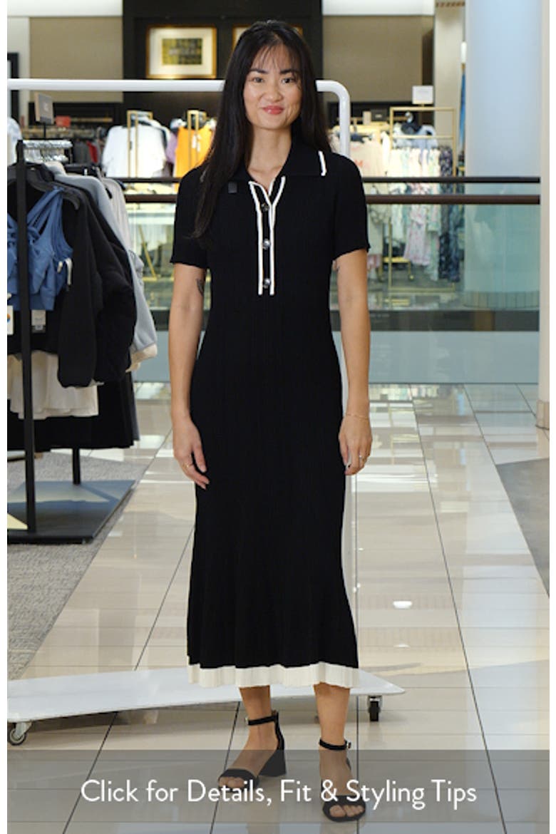 Short Sleeve Rib Polo Sweater Dress video