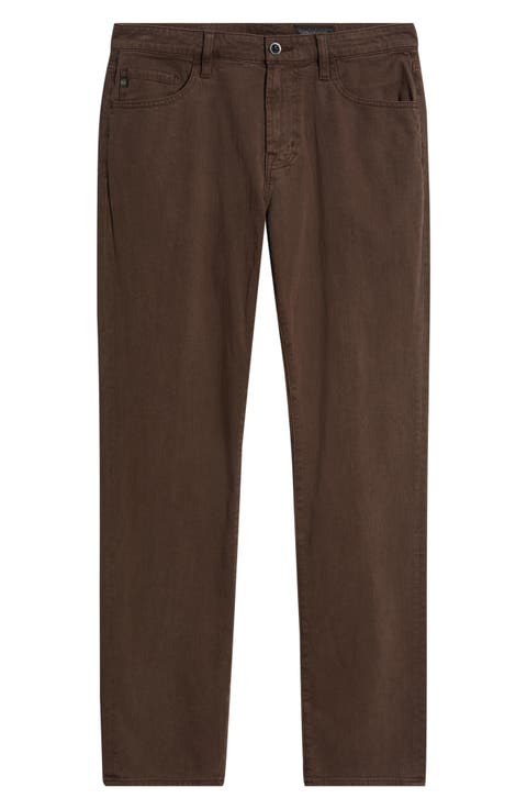 Everett Slim Straight Leg Cotton & Linen Blend Jeans