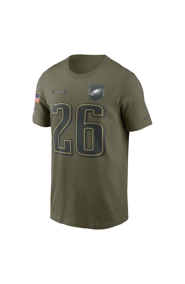 Nike Men's Nike Saquon Barkley Olive Philadelphia Eagles 2025 Salute to Service Name & Number T-Shirt, Alternate, color, 