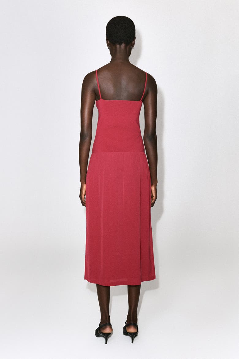 Contrast-Panel Maxi Dress, Alternate, color, RED