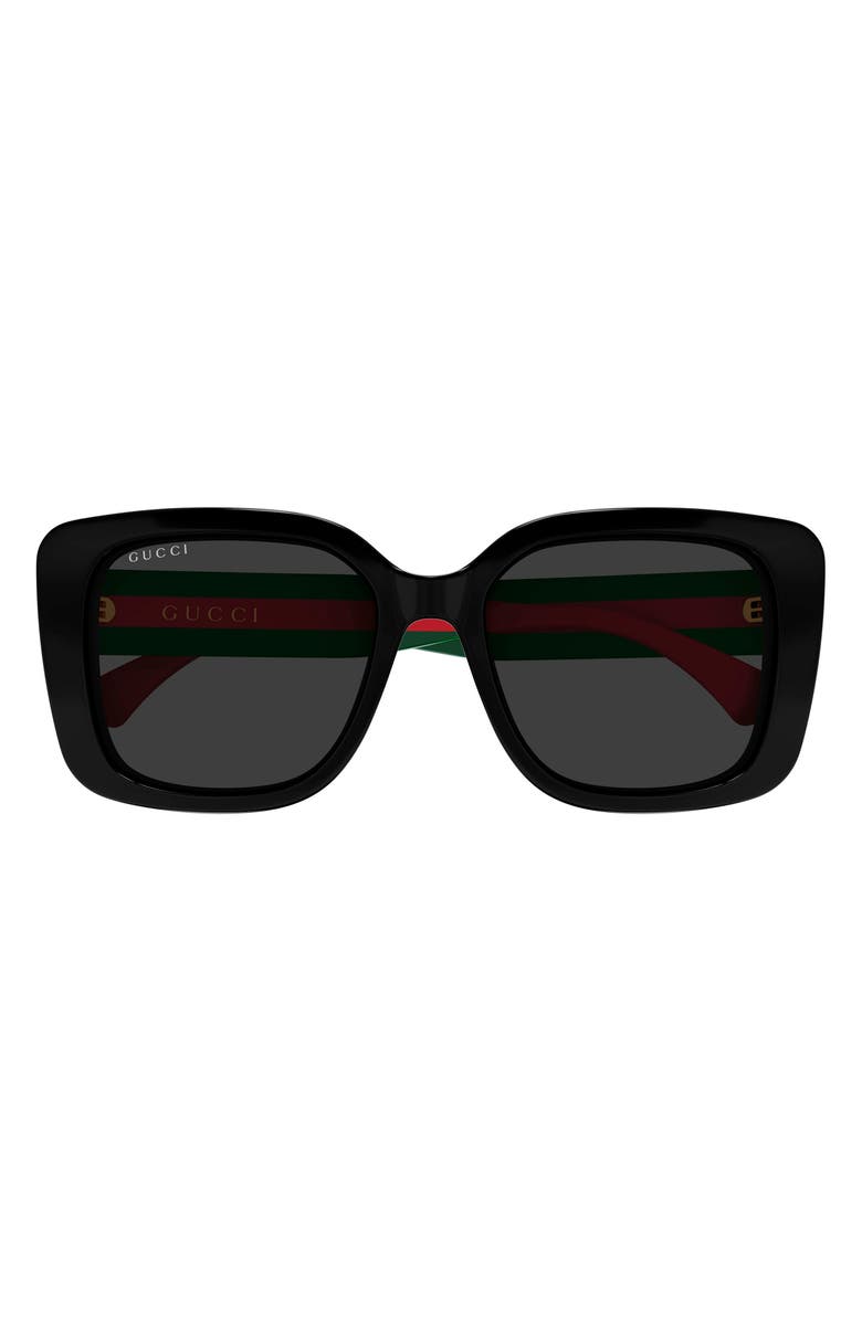 Gucci 55mm Butterfly Sunglasses, Main, color, Black