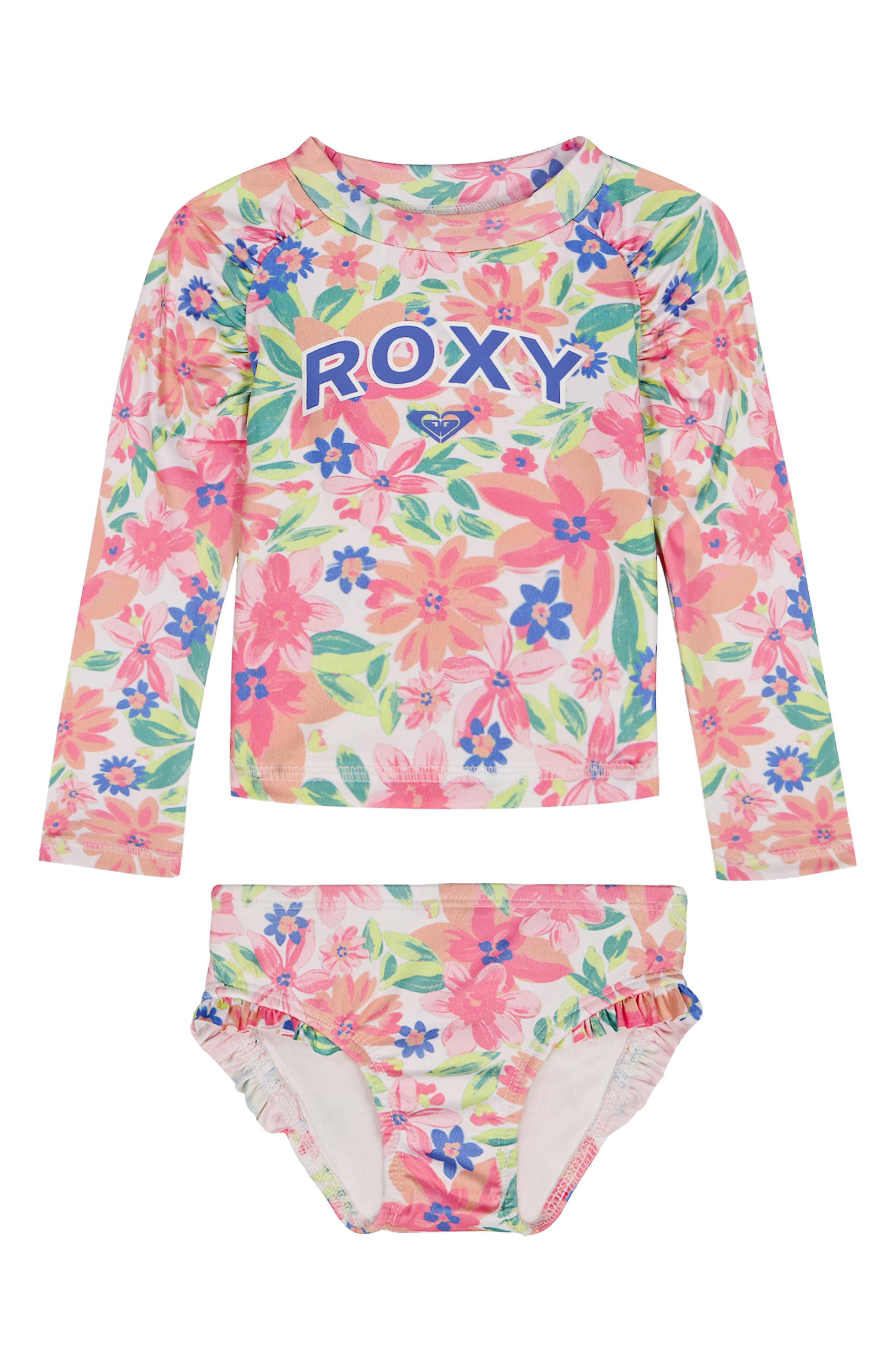 Roxy Long Sleeve Two-Piece Rashguard Swimsuit