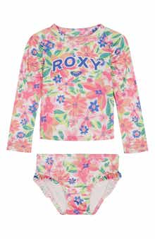Roxy Long Sleeve Two-Piece Rashguard Swimsuit