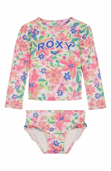 Roxy Long Sleeve Two-Piece Rashguard Swimsuit