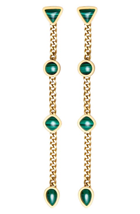 Malachite Station Drop Earrings