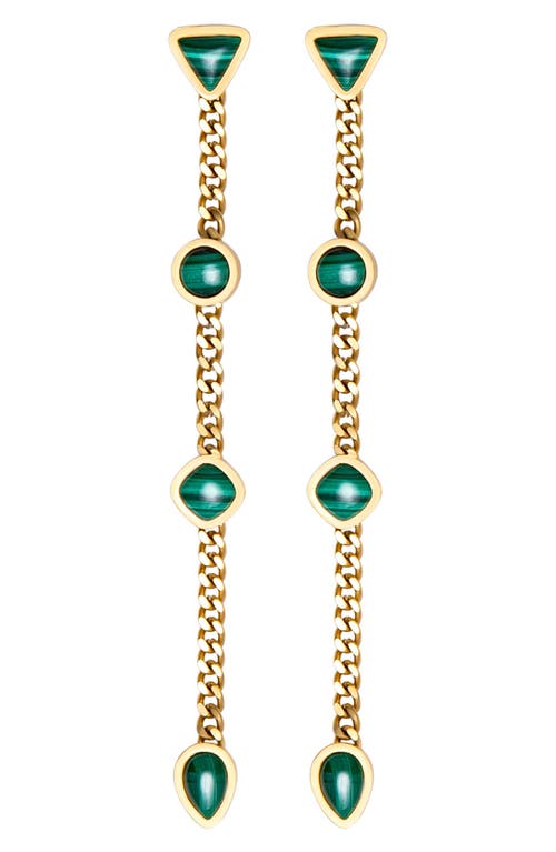 st. Moran Malachite Station Drop Earrings in Green 