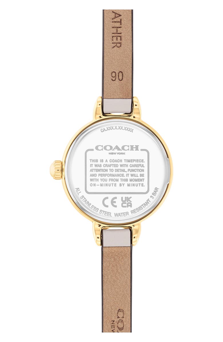 COACH Iris Leather Strap Watch, 22.5mm, Alternate, color, Chalk