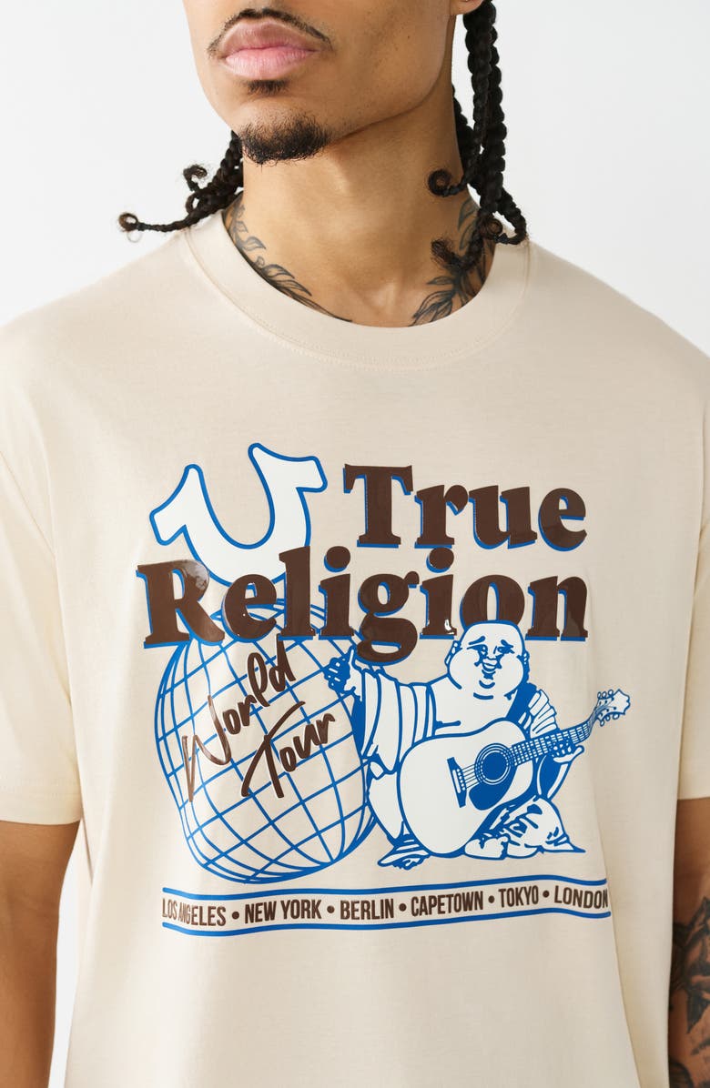 True Religion Universal Buddha Graphic T-Shirt, Alternate, color, Fog