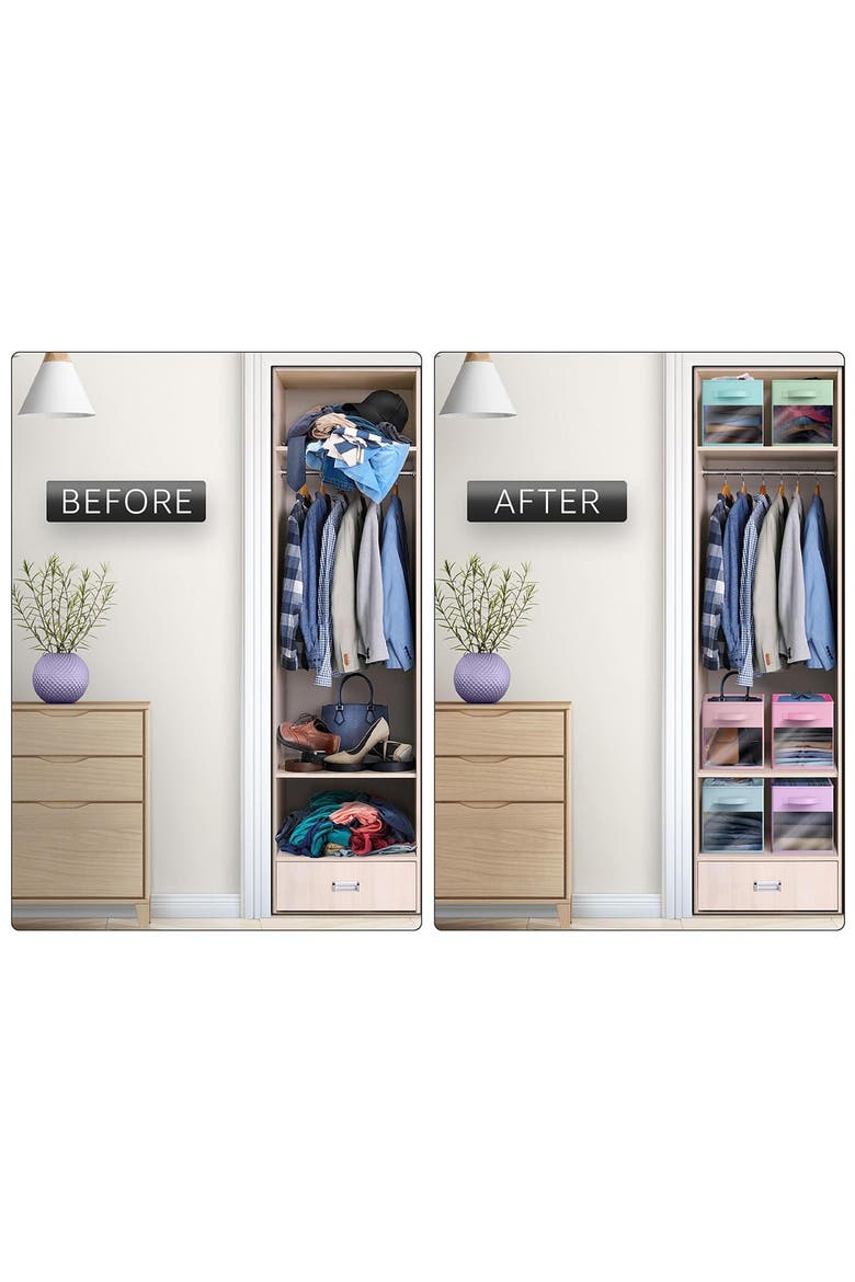 6-Pack Window Collapsible Storage Bins, Alternate, color, PASTEL MULTI COLOR